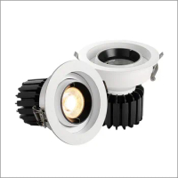 Anti Glare Lens COB Recessed Downlight Dimmable 7W 12W 15W 20W Round LED Ceiling Spot Light Bedroom Picture Background