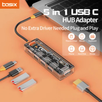 Basix USB C HUB to HDMI-compatible USB 3.0 Adapter USB Type C HUB Dock for Samsung dex MacBook Pro Air PRO M1 M2 type c hub