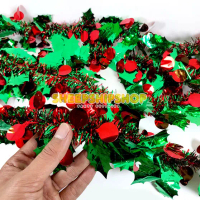 SLINGER DAUN HOLLY BERRY MERAH Slinger Merry Christmas Cheery Hiasan Pohon Natal
