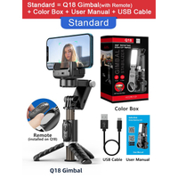 Q18 Gimbal Stabilizerโหมดติดตามเดสก์ท็อปสมาร์ทโฟน Selfie Stick พร้อมไฟเติมสำหรับศัพท์มือถือ Xiaomi โ