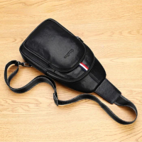 Men's Genuine Leather Sling Bag for Men business Shoulder Bag Men's Crossbody Bag Black Classic Chest pack purses and handbags