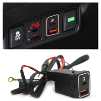 12V/24V Car Phone Charger Socket Double QC3.0 Type C PD USB Charging Port Power Adapter For Nissan