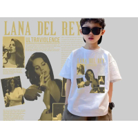 เสื้อยืดผ้าฝ้ายพิมพ์ลาย Lana Del rey เสื้อยืดผ้าฝ้ายคอกลมเด็กคุณภาพสูง 100%cotton