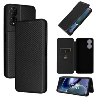 For TCL 50 XE 5G Cover Luxury Flip Carbon Fiber Skin Magnetic Adsorption Case For TCL 50 XE 5G Phone Bags