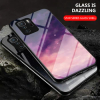 For Xiaomi Poco X3 GT 21061110AG Case Colored Starry Tempered Glass Back Cover Hard Shockproof Phone Case for Poco X3 GT X3GT 5G