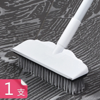 雙效合一地板清潔刷 能刷能刮可伸縮刮水刀地板刷-1入(附加長杆)