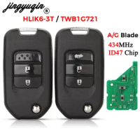 jingyuqin HLIK6-3T TWB1G721 Remote Key 434Mhz ID47 Chip For Honda Civic Accord City CR-V Jazz XR-V Vezel HR-V FRV A/G Blade 2/3B