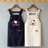 Canvas Kitchen Apron Hello Kitty Cooking Tools Oil-proof Apron Adults Oil-Proof Anti-Fouling Waterpr
