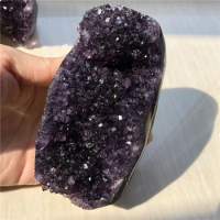 400-500g large natural uruguary amethyst geode dark purple amethyst druzy rough amethyst cluster stone