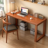 【限時優惠】木帆實木長條電腦桌家用簡約加厚大板書桌辦公桌客廳雙人閱讀桌子