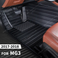 Custom Carbon Fibre style Floor Mats For Morris Garages MG3 2017 2018 Foot Carpet Cover Automobile Interior Accessories