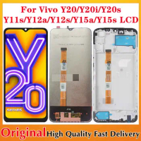 Original For Vivo Y20 Y20i Y20s LCD Display 100% Test Touch Screen 6.51" For Y11s Y12a Y12s Y15a Y15s Digitizer Assembly Replace