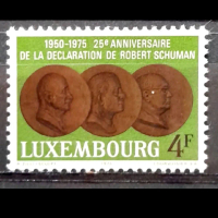 Prangko Luxembourg Declaration Robert Schuman 1975 Mint