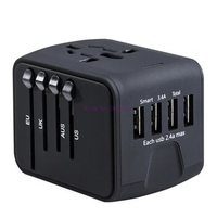 100pcs Travel Adapter Power Adapter with 6.3A Electrical Socket 4 USB Worldwide Wall Charger for UK/EU/AU/Asia