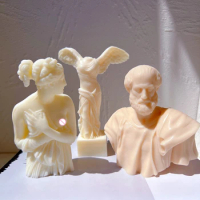 Greek Philosopher Bust Silicone Molds Aristotle Statue Candle Mold Greek Art Man Sculpture Wax Tool Tabletop Ornament