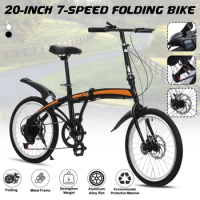 20 Inch Variable Speed double disc brake folding bike adult outdoor cycling alloy integrated wheel road mountain bike