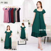 Sans Fashion - Long Dress JERSEY PREMIUM / Daster Dress Jumbo Bawah Rempel Kerut Dada PREMIUM QUALIT