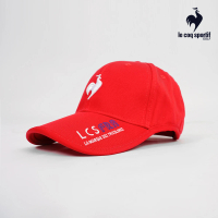 【LE COQ SPORTIF 公雞】高爾夫系列 男款紅色減壓刺繡LOGO防曬可調節棒球帽 QGT0J120