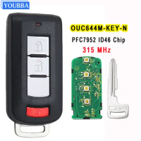 YOUBBA Keyless Go Smart Remote Key 2+1 Buttons 315Mhz ID46 PCF7952 for Mitsubishi Lancer Outlander 2008-2016 OUC644M-KEY-N