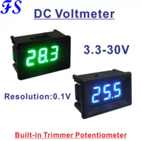 0.36'' LED Digital Voltage Meter DC 3.3-30V DC Voltmeter DC Volt Panel Meter Voltage Tester DC Volt Indicator Monitor Volt Gauge