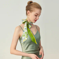 Design of a thin mulberry silk small streamer silk scarf fashion binding bag belt summer embellished belt