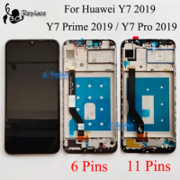 6.3inch Black For Huawei Y7 2019 / Y7 Prime 2019 / Y7 Pro 2019 LCD Display Touch Screen Digitizer Assembly With Frame