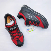 【FILA】FILA KIDS 大童氣墊籃球運動鞋-黑紅(3-B802X-024)