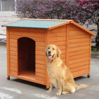 Outdoor Solid Wood Large Kennel, Sunscreen, Anticorrosive, Waterproof Dog House, Super Large Pet Kennel, Four Seasons General