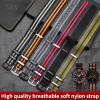 Breathable Soft Nylon Watchband for Omega 300 Ghost Party 007 Longines Conquest Seiko Casio Mido 20 22mm Male Watch Strap