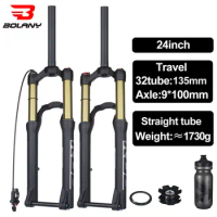 Bolany Bicycle Fork 24" Thru Axle Rear Corolla Structure Design Mtb Bike Air SuspensionStraight Tube Magnesium Alloy Front Fork