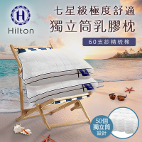 【Hilton 希爾頓】七星級極度舒適乳膠獨立筒枕/白色(獨立筒枕/舒柔枕/枕頭)(B0110)
