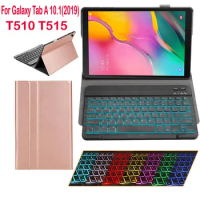 For Samsung Galaxy Tab A 10.1 2019 Keyboard with Cover Wireless backlight Bluetooth Keyboard Case T510 T515 SM-T510 SM-T515