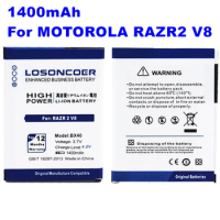LOSONCOER 1400mAh BX40 Battery BX41 For Motorola MOTO RAZR 2 RAZR2 U9 V8 Z8 RIZR ZN50 V9 V9M Battery