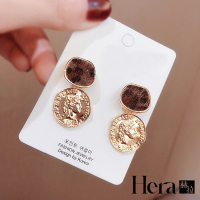 【HERA赫拉】女王人像復古圓形金幣耳環