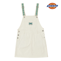 【Dickies】女款米白色純棉民族風緹花肩帶吊帶裙｜DK011640C48