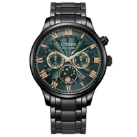 CITIZEN 星辰錶 AP1055-87X Gent's 時尚型男光動能月向錶 / 綠面 42mm｜樂天全館特惠中★指定刷卡回饋10%