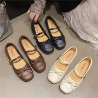 ￼Giày búp bê họa tiết nơ tiểu thử dễ thương- 613