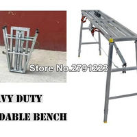Heavy-duty Galvanized steel 150cm Adjustable Folding Bench Galvanized Steel Bench Building Work Bench