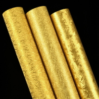 金箔墻紙 金色金黃色KV理髮客廳吊頂花闆3D立體佛堂壁紙