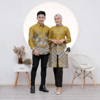 Batik Couple Terbaru Baju Batik Couple Modern Motif Parang Kuning New Pasti Promo