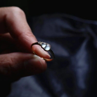 原創設計指環高冰玉髓葫蘆白冰指圈女鑲嵌S9252純銀女款開口戒指