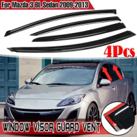 4pcs Car Side Window Visor Deflector Wind Shields Sun Rain Guards Vent For Mazda 3 BL Sedan 2009-2013 Window Wind Deflector