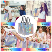Tas tote bag hologram ToteBag Rainbow laser goodie bag belanja lipat spunbond anti air souvenir pern