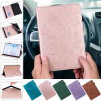 For Lenovo Tab M10 Plus 3rd Gen Case 10.6 inch TB-125FU Leather Embossed Butterfly Flower Case Funda Tablet Smart Cover Shell