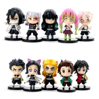 10 Demon Hunter Figures: Demon Hunter Units, Tanjiro, Senjuro, Mitsuri, Decorations and Toys