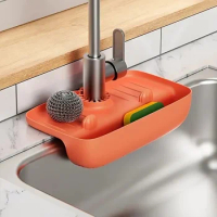 Silicon Sink Sponge Rag Drainer Rack Anti-splash Sink Dish Gadget Holder Stand Bathroom Soap Organizer Shelf Drying Storage Rack
