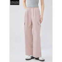 Giordano Women's (Online Exclusive) Cotton Cargo Pants 0541506138 L Suzhou Pink