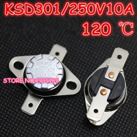 Free Shipping 10pcs/lot KSD301 120 degrees Celsius 120 C Normal Close NC Temperature Controlled Switch Thermostat 250V 10A