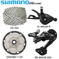 SHIMANO DEORE M4100 10 Speed Kit for MTB Bicycle SUNSHINE-11-36/50T Cassette M4100 Shifter RD-M4120-SGS Rear Derailleurs Parts