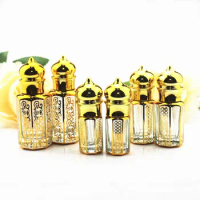 Wholesale 3ml 6ml 12ml Roll On Glass Bottle Small Roller Perfume Bottle Gold Essential Oil Container Empty Refillable
